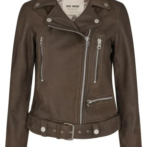 MM Almina Leather Jacket - Skind - Jakke - Slate Black - Mos Mosh