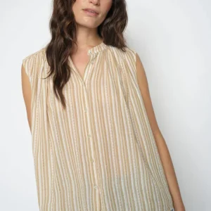MMAmelia Stripe SL Blouse - Sesame - Mos Mosh
