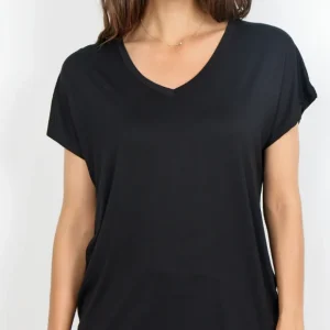 Sophia basisbluse med v-hals sort