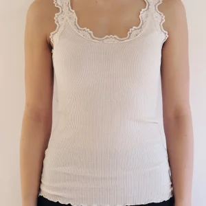 Silk top regular w/vintage lace - Rosemunde
