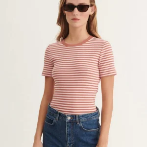Ludmilla SS O-Neck - Cedar Wood/Rose Shadow - Basic Apparel